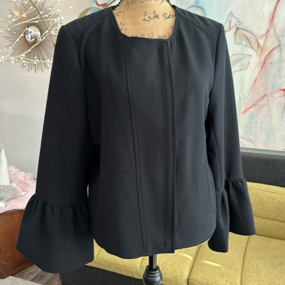 🖤🖤🖤Banana Republic 14 large blazer black bell sleeve jacket - Picture 1 of 12